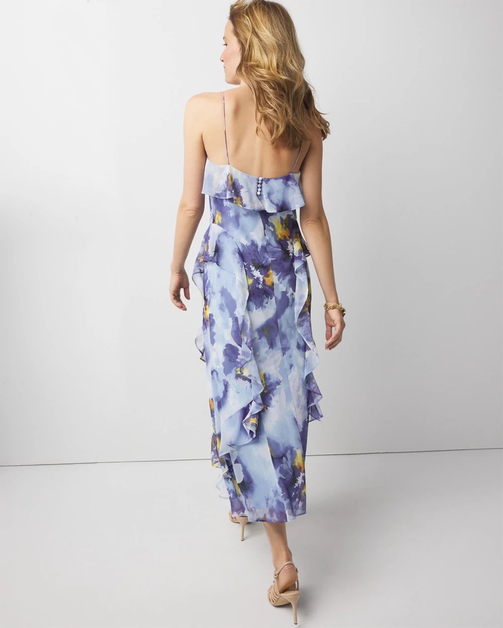 Petite Chiffon Ruffle Slip Dress | White House Black Market